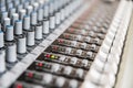 Sound mixer control panel. Sound controller Recording Studio. Royalty Free Stock Photo