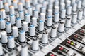 Sound mixer control panel. Sound controller Recording Studio. Royalty Free Stock Photo