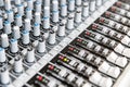 Sound mixer control panel. Sound controller Recording Studio. Royalty Free Stock Photo