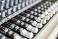 Sound mixer control panel. Sound controller Recording Studio. Royalty Free Stock Photo