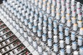 Sound mixer control panel. Sound controller Recording Studio. Royalty Free Stock Photo