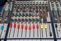 Sound mixer equalizer panel with dial knob and sliders set sidebar