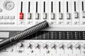 Sound mixer with hi-fi condenser microphone Royalty Free Stock Photo
