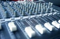 Sound mixer toned in blue