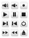Sound / music buttons set Royalty Free Stock Photo