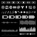 Sound music icons set audio sign and symbols Royalty Free Stock Photo