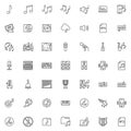 Sound and Music line icons set Royalty Free Stock Photo