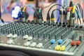 Sound music mixer control panel, Audio Mixing Board. Royalty Free Stock Photo