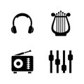 Sound, Music. Simple Related Vector Icons
