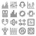 Sound and Music Volume Icons Set. Vector
