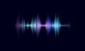 Sound oscillating wave colorful glowing music. Recognition voice assistant technology waveform. Audio equalizer digital Royalty Free Stock Photo