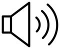 Sound on outline icon. Speaker vector illustration Royalty Free Stock Photo