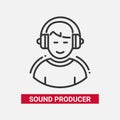 Sound producer - line design single isolated icon