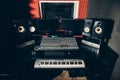 Sound producing equipment at music studio Royalty Free Stock Photo