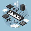 Sound Production Isometric Illustration