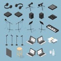 Sound Production Isometric Objects Set