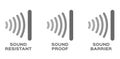 Sound proof , resistant , barrier vector / icon