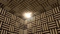 Sound proof room, anechoic chamber.