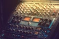 Sound recording equipment. Music mixer controls