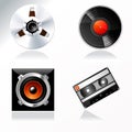 Sound Recording and Mastering vector Icon set Royalty Free Stock Photo