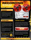 Sound recording studio brochure flyer vector