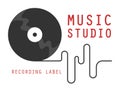 Sound recording studio logo. Music company emblem Royalty Free Stock Photo