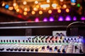 Sound recording studio mixer desk at a concert: professional music recording Royalty Free Stock Photo