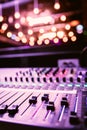 Sound recording studio mixer desk at a concert: professional music recording Royalty Free Stock Photo