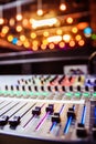 Sound recording studio mixer desk at a concert: professional music recording Royalty Free Stock Photo