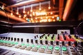 Sound recording studio mixer desk at a concert: professional music recording Royalty Free Stock Photo