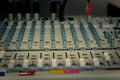 Sound recording studio mixing desk Royalty Free Stock Photo