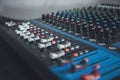Sound recording studio mixing desk