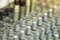 Sound recording studio Music mixer control panel. Royalty Free Stock Photo