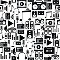 Sound seamless pattern background icon