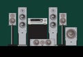 Sound shop. Quality components for quality sound. Acoustic system, amplifier, receiver, subwoofer, home theatre.