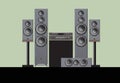 Sound shop. Quality components for quality sound. Acoustic system, amplifier, receiver, subwoofer, home theatre.