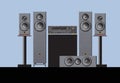 Sound shop. Quality components for quality sound. Acoustic system, amplifier, receiver, subwoofer, home theatre.