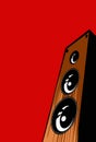 Sound shop. Stylized image of the speaker system.