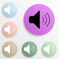 sound sign badge color set. Simple glyph, flat vector of web icons for ui and ux, website or mobile application Royalty Free Stock Photo