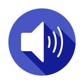 sound sign icon in Flat long shadow style