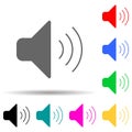 sound sign multi color style icon. Simple thin line, outline vector of web icons for ui and ux, website or mobile application Royalty Free Stock Photo