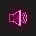 sound sign neon style icon. Simple thin line, outline vector of web icons for ui and ux, website or mobile application Royalty Free Stock Photo