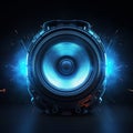 Sound speaker banner. Loud modern dance music. Creative poster. Royalty Free Stock Photo