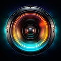 Sound speaker banner. Loud modern dance music. Creative poster. Royalty Free Stock Photo