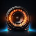 Sound speaker banner. Loud modern dance music. Creative poster. Royalty Free Stock Photo