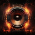 Sound speaker banner. Loud modern dance music. Creative poster. Royalty Free Stock Photo