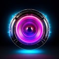 Sound speaker banner. Loud modern dance music. Creative poster. Royalty Free Stock Photo