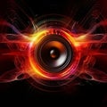 Sound speaker banner. Loud modern dance music. Creative poster. Royalty Free Stock Photo