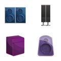 Sound speaker icons set cartoon vector. Acoustic audio system