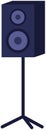 Sound speaker on stand on white. Musical loud speaker professional acoustic amplifier bass equipment Royalty Free Stock Photo